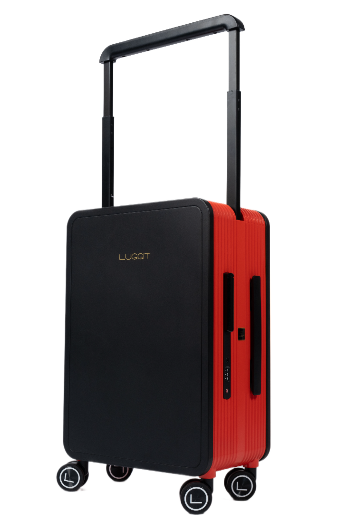 LUGGIT Premium Plus  Cabin & Check in Trolley bag  Dual Tone, Black/Red