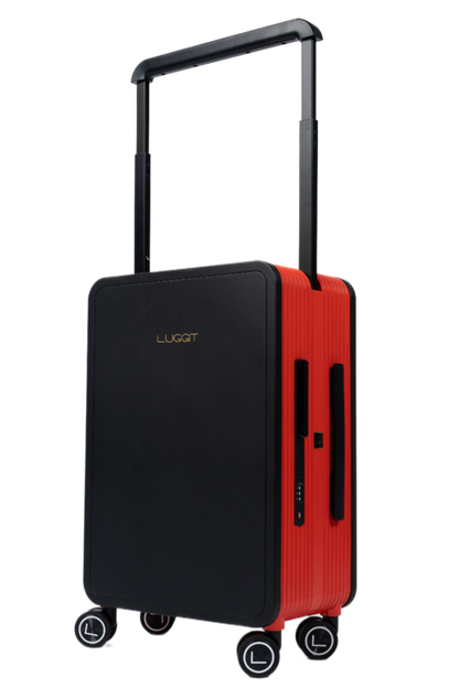 LUGGIT Premium Plus  Cabin & Check in Trolley bag  Dual Tone, Black/Red