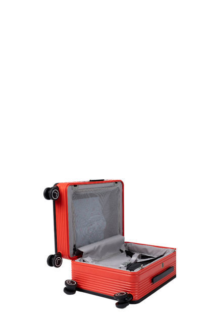 LUGGIT Premium Plus  Cabin & Check in Trolley bag  Dual Tone, Black/Red