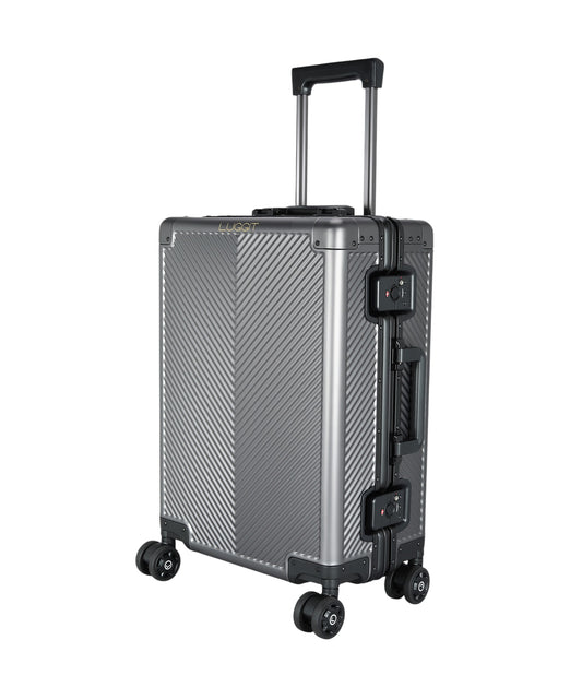 LUGGIT - Sovereign Circle Full Aluminium Trolley -Cabin Luggage-Grey