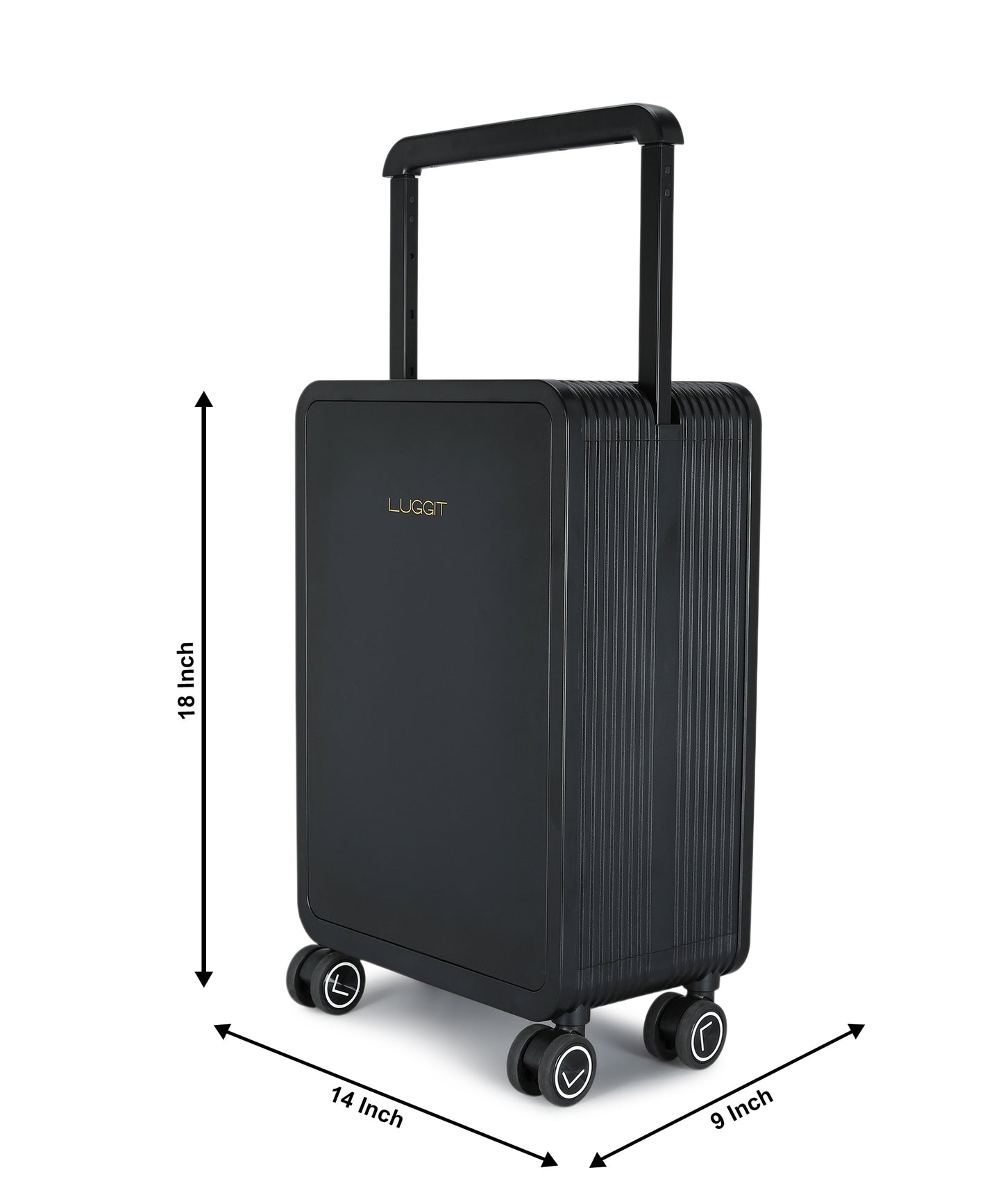 LUGGIT - Premium Executive-Black-20" Cabin Luggage