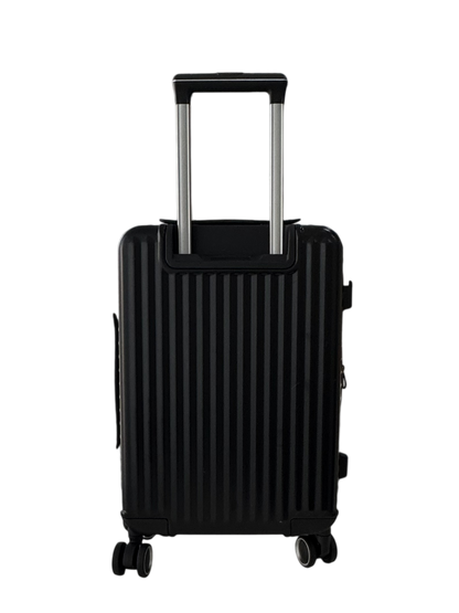 LUGGIT SFO 2.0 Premium Trolley Bag ,SmartView Wide Opening Design,TSA Lock, Polycarbonate Hard Shell, Black