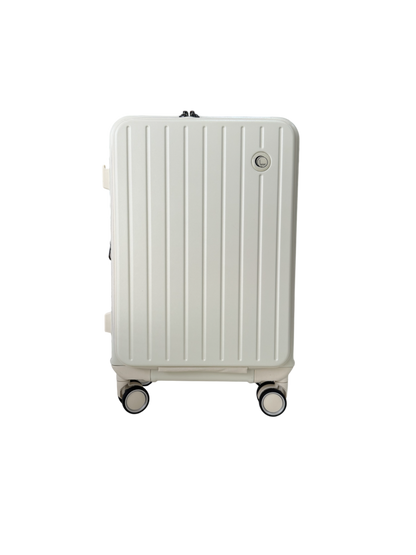 LUGGIT SFO 2.0 Premium Trolley Bag ,SmartView Wide Opening Design,TSA Lock, Polycarbonate Hard Shell, Cream White