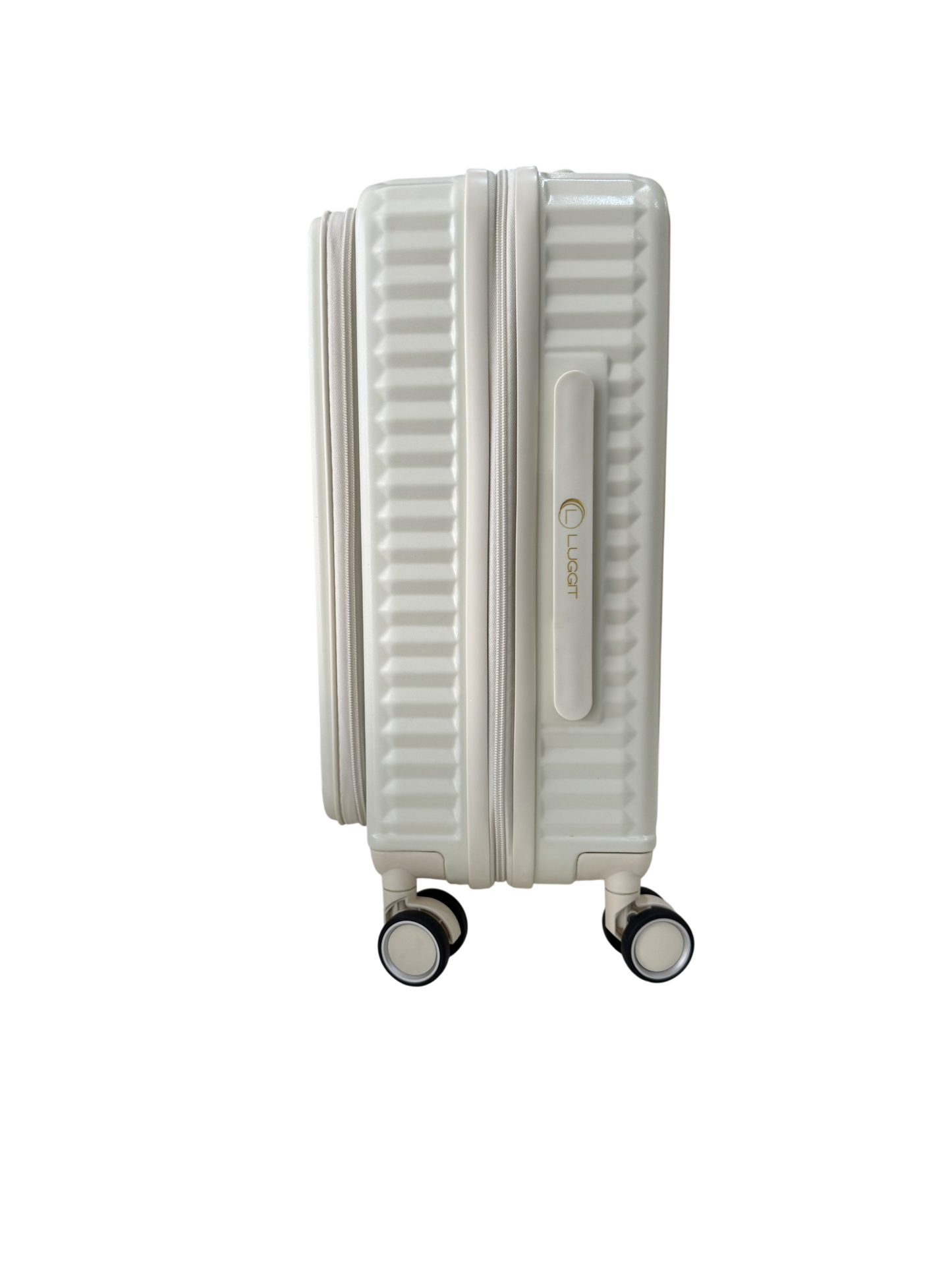 LUGGIT SFO 2.0 Premium Trolley Bag ,SmartView Wide Opening Design,TSA Lock, Polycarbonate Hard Shell, Cream White
