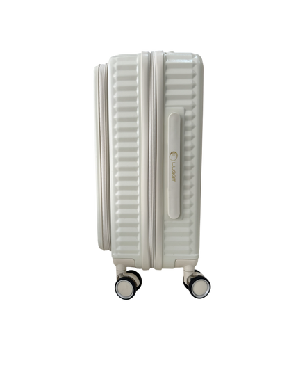 LUGGIT SFO 2.0 Premium Trolley Bag ,SmartView Wide Opening Design,TSA Lock, Polycarbonate Hard Shell, Cream White