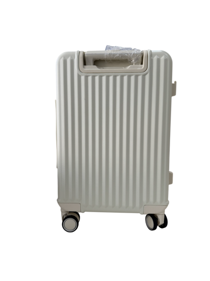 LUGGIT SFO 2.0 Premium Trolley Bag ,SmartView Wide Opening Design,TSA Lock, Polycarbonate Hard Shell, Cream White