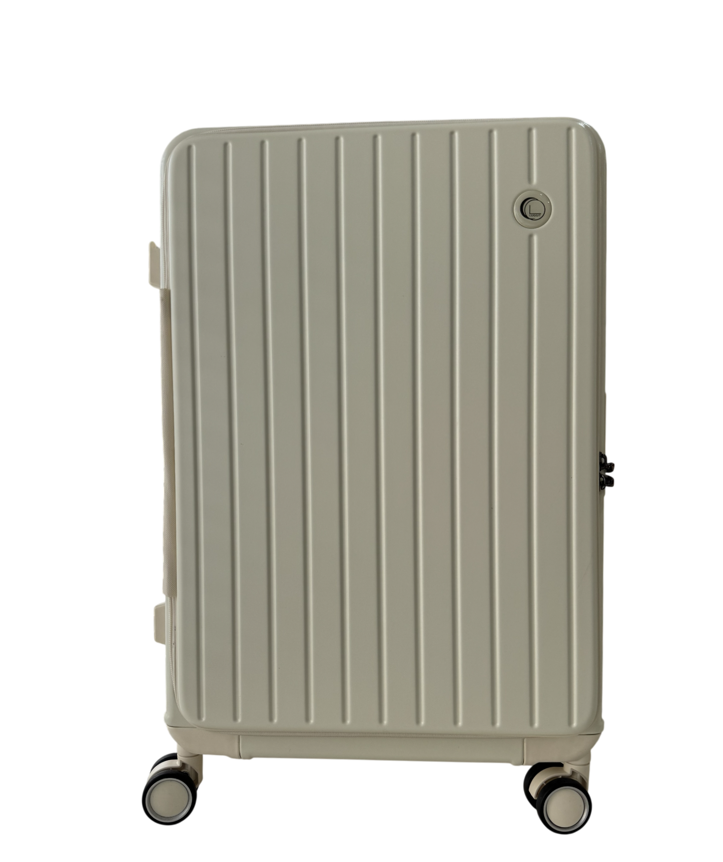 LUGGIT SFO 2.0 Premium Trolley Bag ,SmartView Wide Opening Design,TSA Lock, Polycarbonate Hard Shell, Cream White