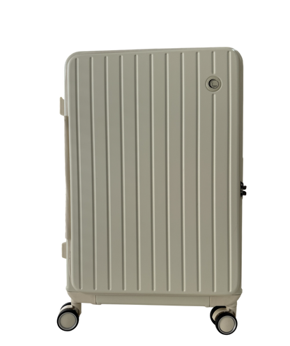 LUGGIT SFO 2.0 Premium Trolley Bag ,SmartView Wide Opening Design,TSA Lock, Polycarbonate Hard Shell, Cream White