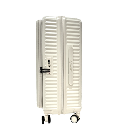 LUGGIT SFO 2.0 Premium Trolley Bag ,SmartView Wide Opening Design,TSA Lock, Polycarbonate Hard Shell, Cream White