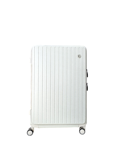LUGGIT SFO 2.0 Premium Trolley Bag ,SmartView Wide Opening Design,TSA Lock, Polycarbonate Hard Shell, Cream White