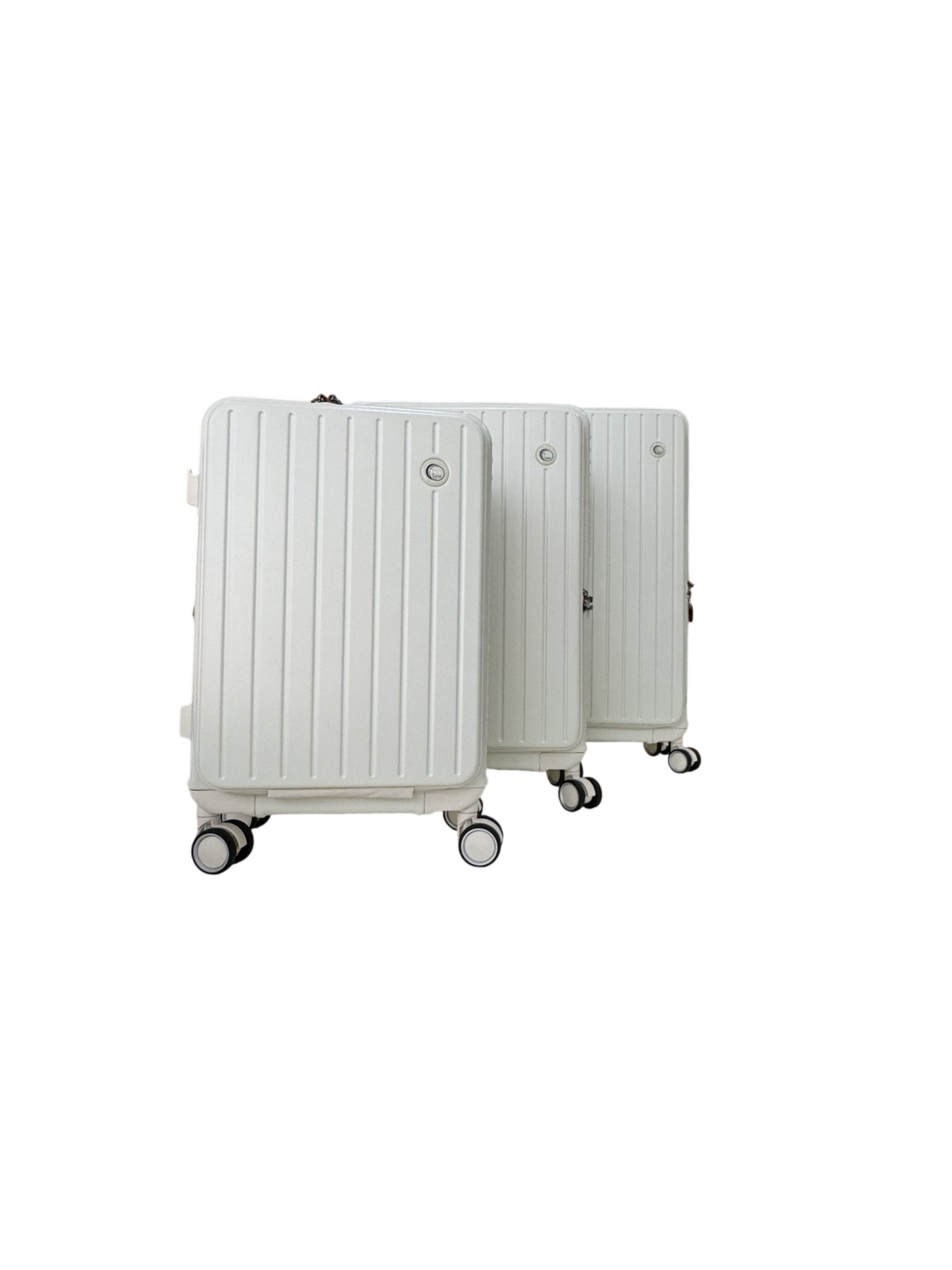 LUGGIT SFO 2.0 Premium Trolley Bag ,SmartView Wide Opening Design,TSA Lock, Polycarbonate Hard Shell, Cream White