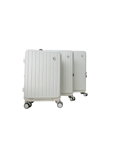 LUGGIT SFO 2.0 Premium Trolley Bag ,SmartView Wide Opening Design,TSA Lock, Polycarbonate Hard Shell, Cream White