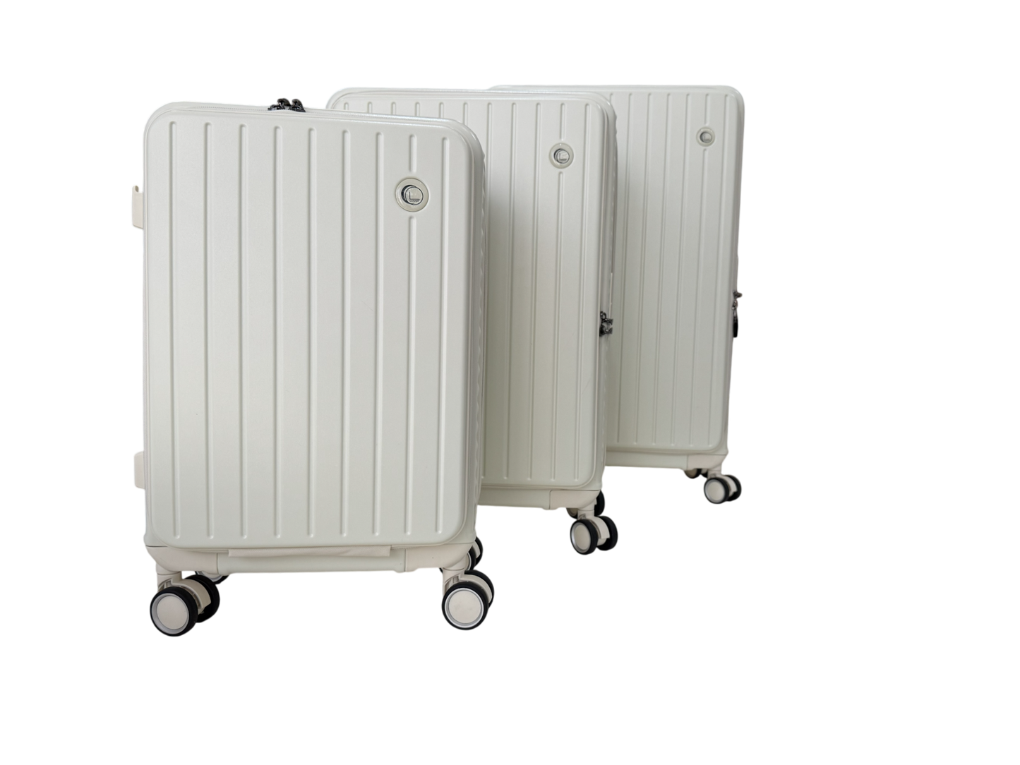 LUGGIT SFO 2.0 Premium Trolley Bag ,SmartView Wide Opening Design,TSA Lock, Polycarbonate Hard Shell, Cream White