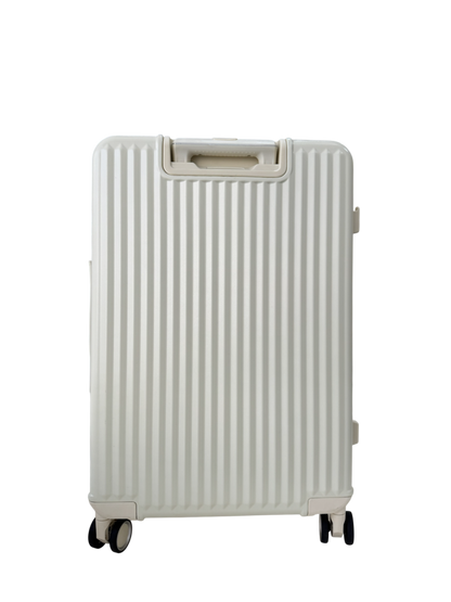 LUGGIT SFO 2.0 Premium Trolley Bag ,SmartView Wide Opening Design,TSA Lock, Polycarbonate Hard Shell, Cream White