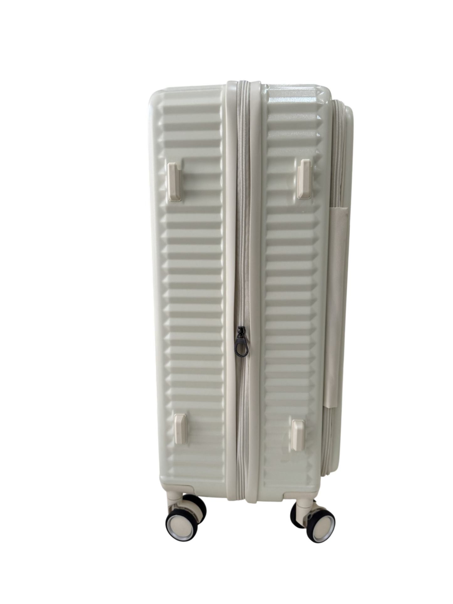 LUGGIT SFO 2.0 Premium Trolley Bag ,SmartView Wide Opening Design,TSA Lock, Polycarbonate Hard Shell, Cream White