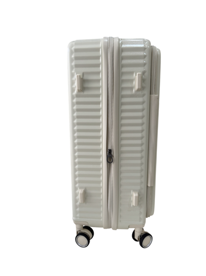 LUGGIT SFO 2.0 Premium Trolley Bag ,SmartView Wide Opening Design,TSA Lock, Polycarbonate Hard Shell, Cream White