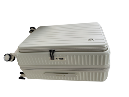 LUGGIT SFO 2.0 Premium Trolley Bag ,SmartView Wide Opening Design,TSA Lock, Polycarbonate Hard Shell, Cream White