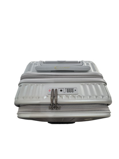 LUGGIT SFO 2.0 Premium Trolley Bag ,SmartView Wide Opening Design,TSA Lock, Polycarbonate Hard Shell,Grey