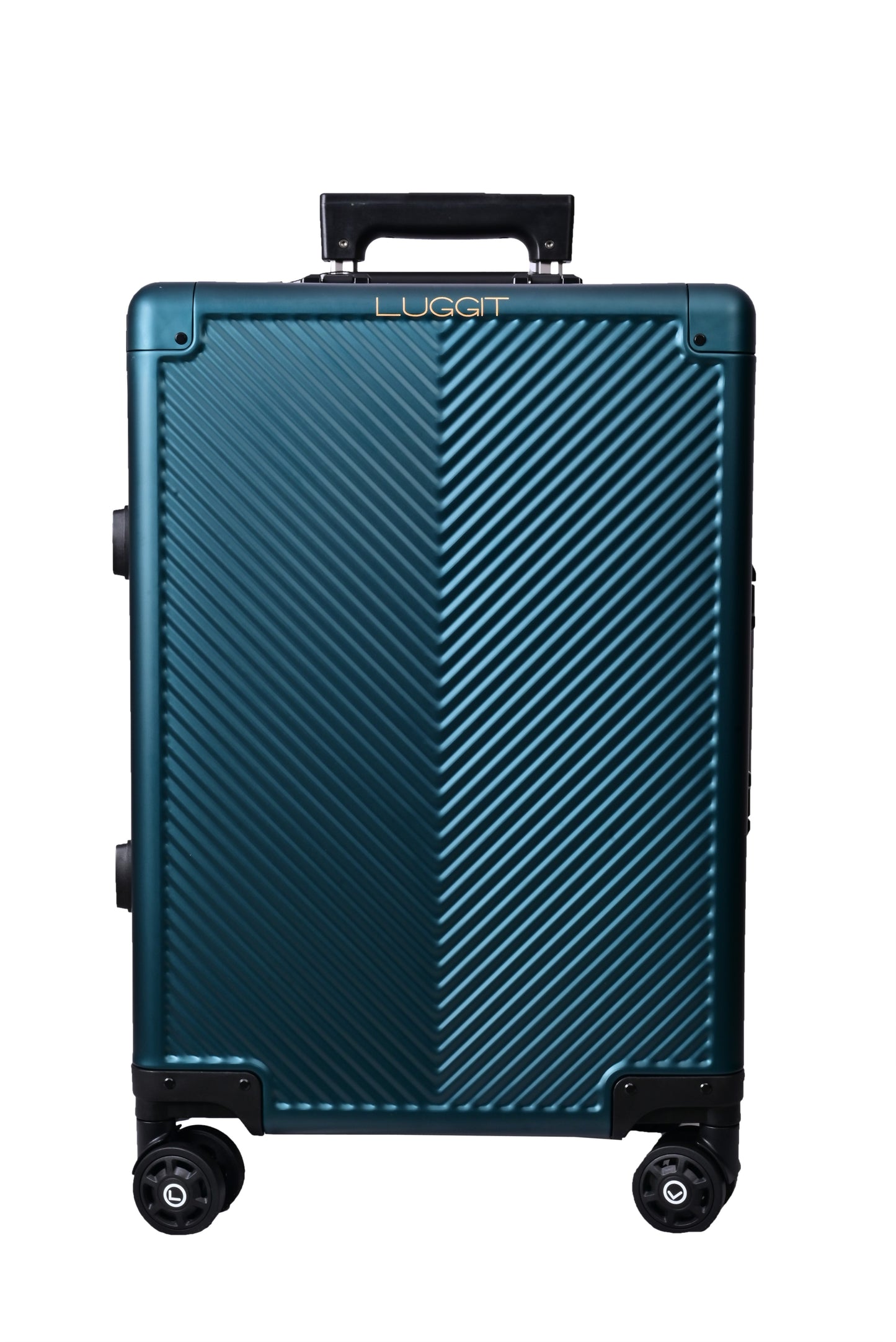 LUGGIT - Sovereign Circle Full Metal Aluminium Body & Frame - Cabin Luggage -Green