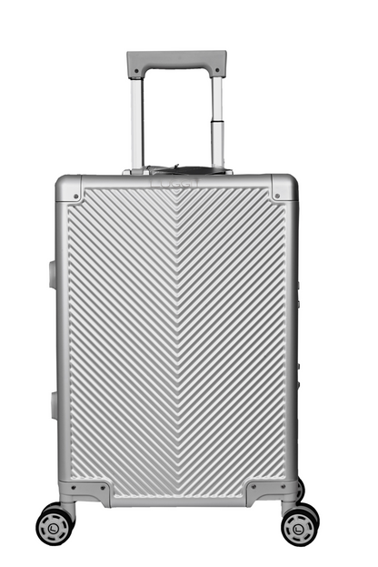 LUGGIT - Sovereign Circle Full Aluminium Trolley -Cabin Luggage-Silver