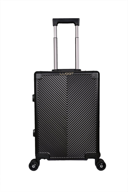 LUGGIT - Sovereign Circle Full  Aluminium Trolley -Cabin Luggage-Black