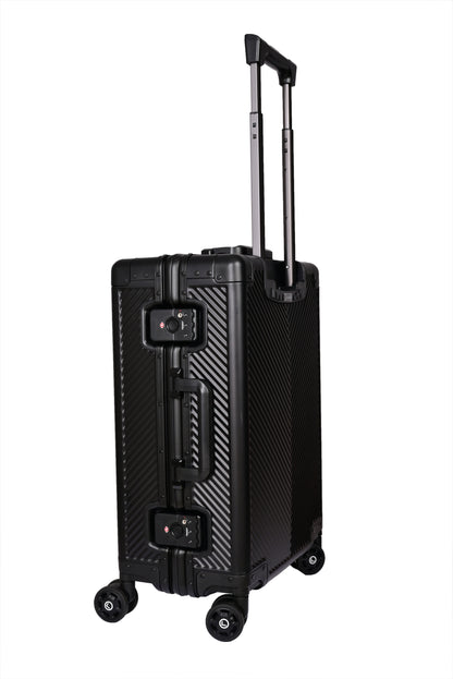 LUGGIT - Sovereign Circle Full  Aluminium Trolley -Cabin Luggage-Black