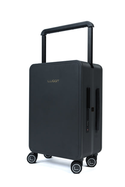 LUGGIT Premium 20-Inch Cabin Luggage – Grey Travel Suitcase with LUGGIT Backpack Bags