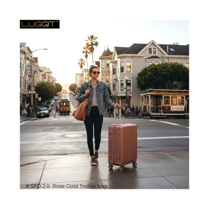 luggit sfo 2.0 rose gold  best carry on bag for women
