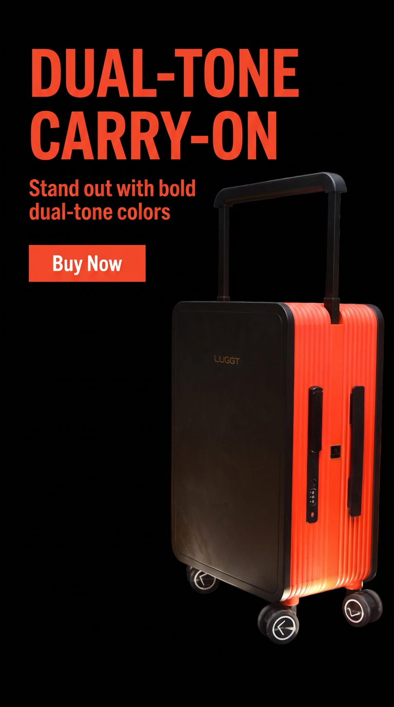dual tone black red suitcase set cabin and check-in luggage modern design