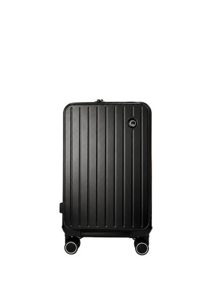 LUGGIT SFO 2.0 Premium Trolley Bag ,SmartView Wide Opening Design,TSA Lock, Polycarbonate Hard Shell, Black