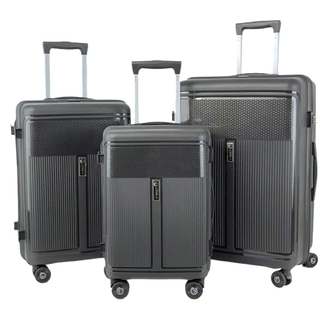 LUGGIT Osaka – 3-Piece Premium Trolley Luggage Set | Zipperless Design | TSA Lock-Black