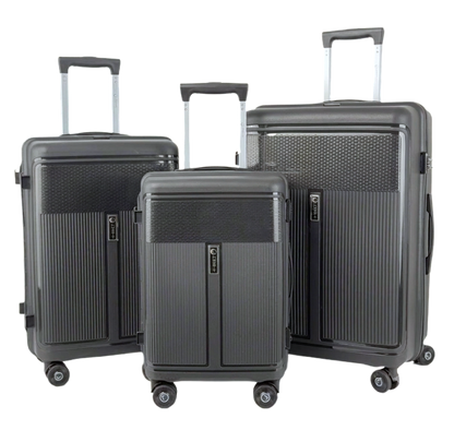 LUGGIT Osaka – 3-Piece Premium Trolley Luggage Set | Zipperless Design | TSA Lock-Black