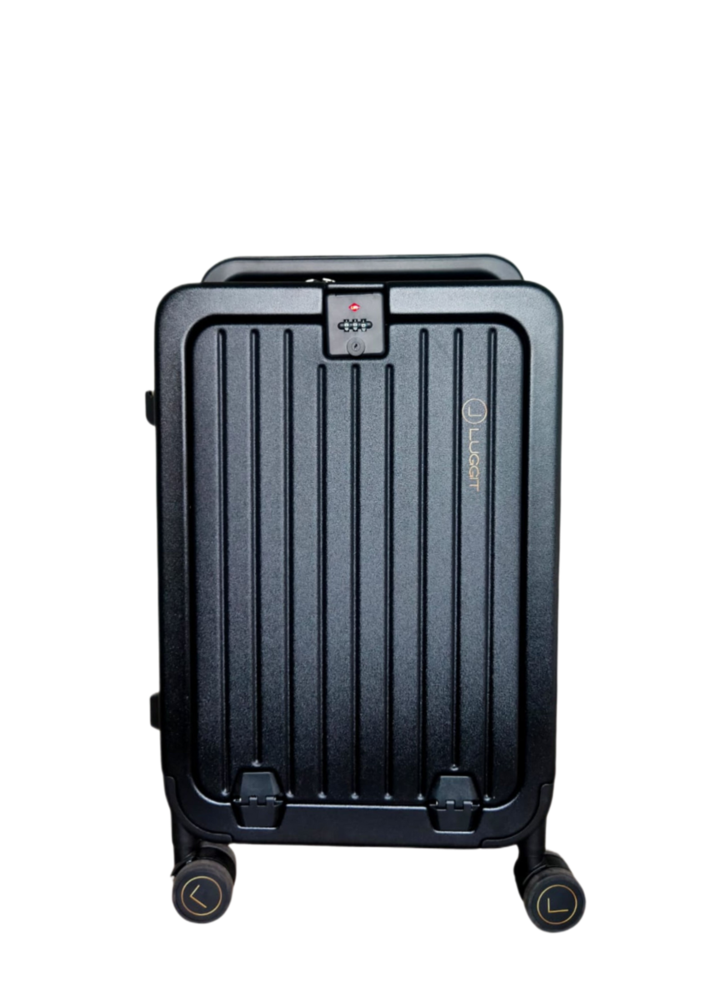 LUGGIT SFO Front Opening Cabin Trolley | Smart Carry-On Suitcase with Laptop Compartment & USB Port