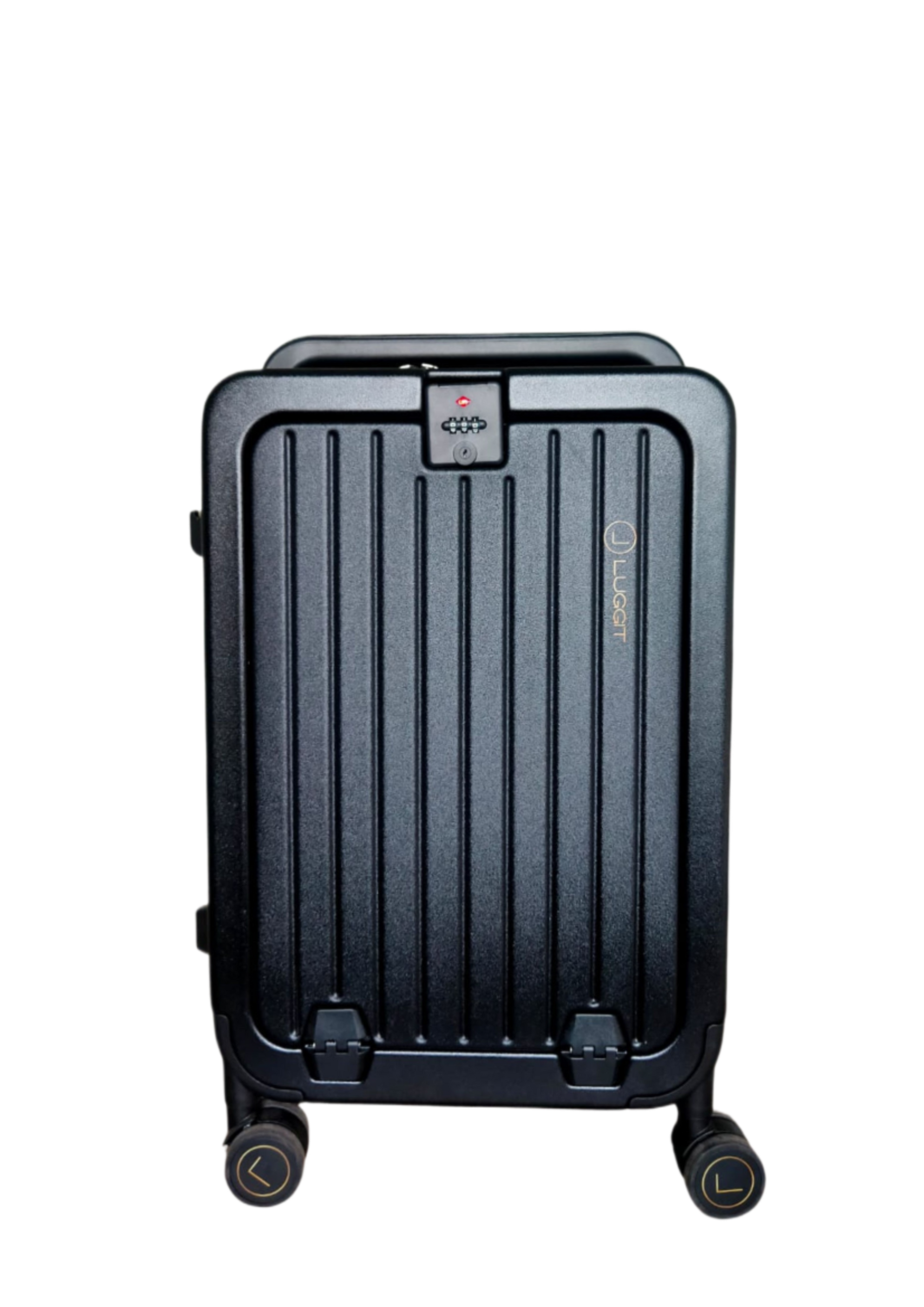 LUGGIT SFO Front Opening Cabin Trolley | Smart Carry-On Suitcase with Laptop Compartment & USB Port