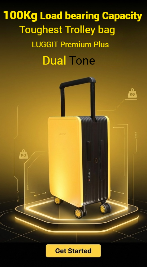 LUGGIT Premium Plus 20" Cabin 24" Check in Trolley bag Dual Tone Yellow/Black