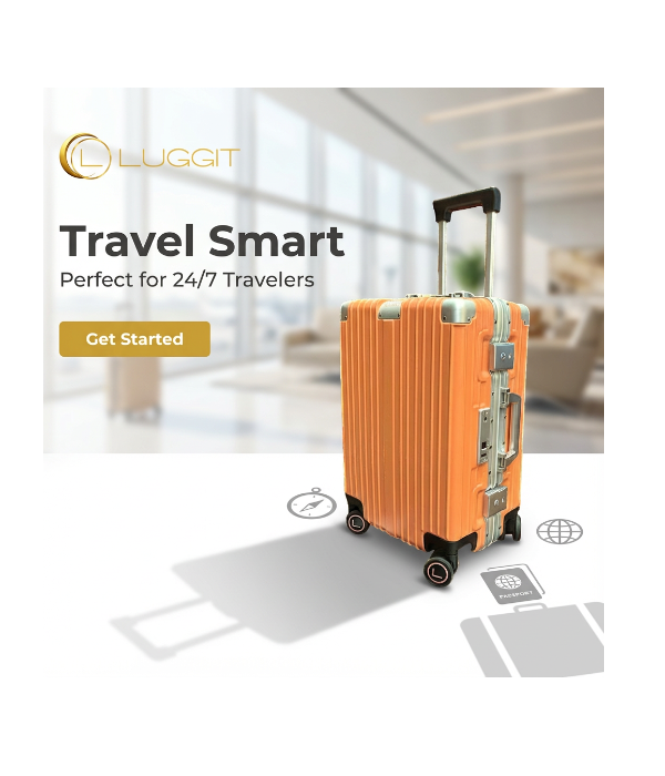 LUGGIT Smart "Pro MAX" Finger Print Unlock - With Triple Protection Cabin/Check-in Trolley Bag