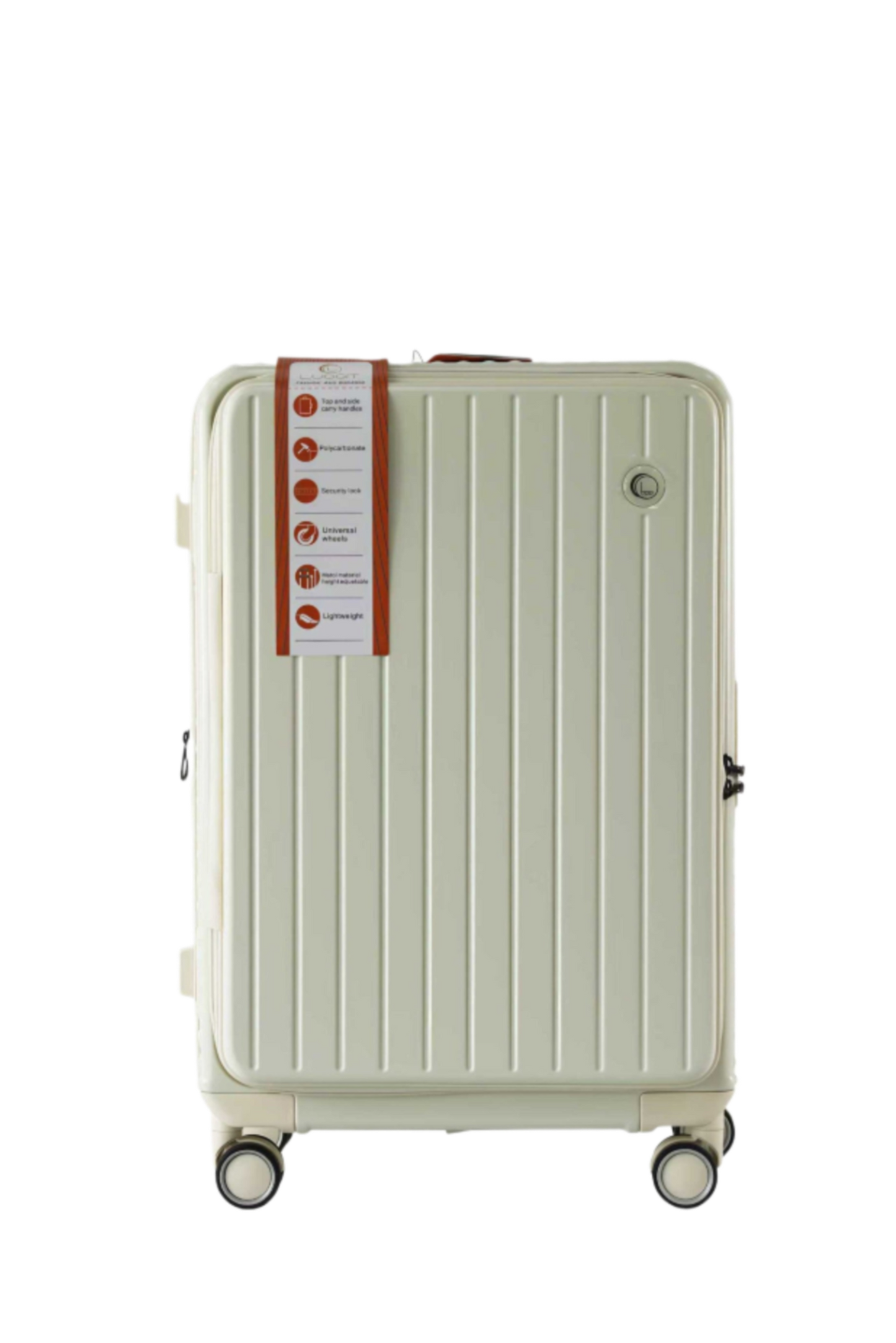 LUGGIT SFO 2.0 Premium Trolley Bag ,SmartView Wide Opening Design,TSA Lock, Polycarbonate Hard Shell, Cream White