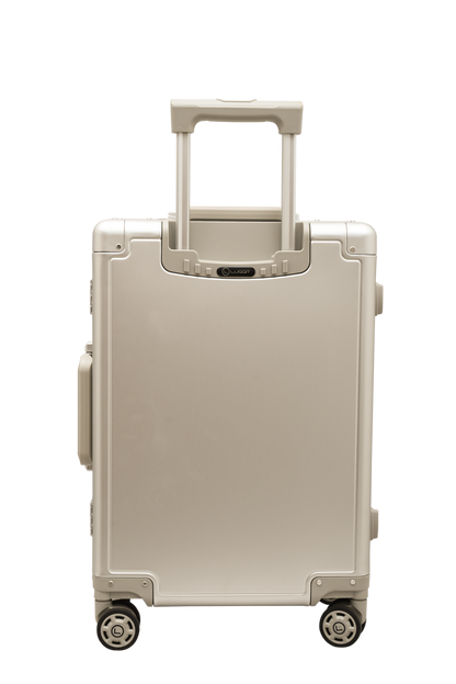 LUGGIT - Earth Circle Full  Aluminium Trolley -Cabin Travel Bag-Silver