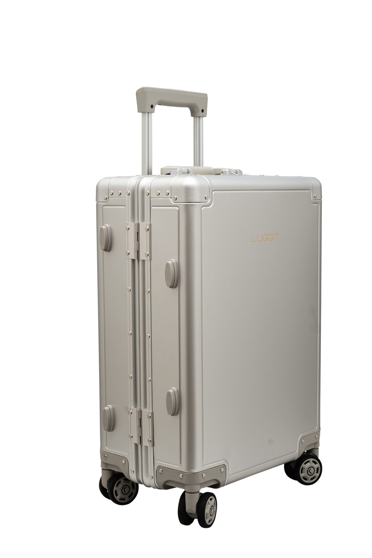 LUGGIT - Earth Circle Full  Aluminium Trolley -Cabin Travel Bag-Silver