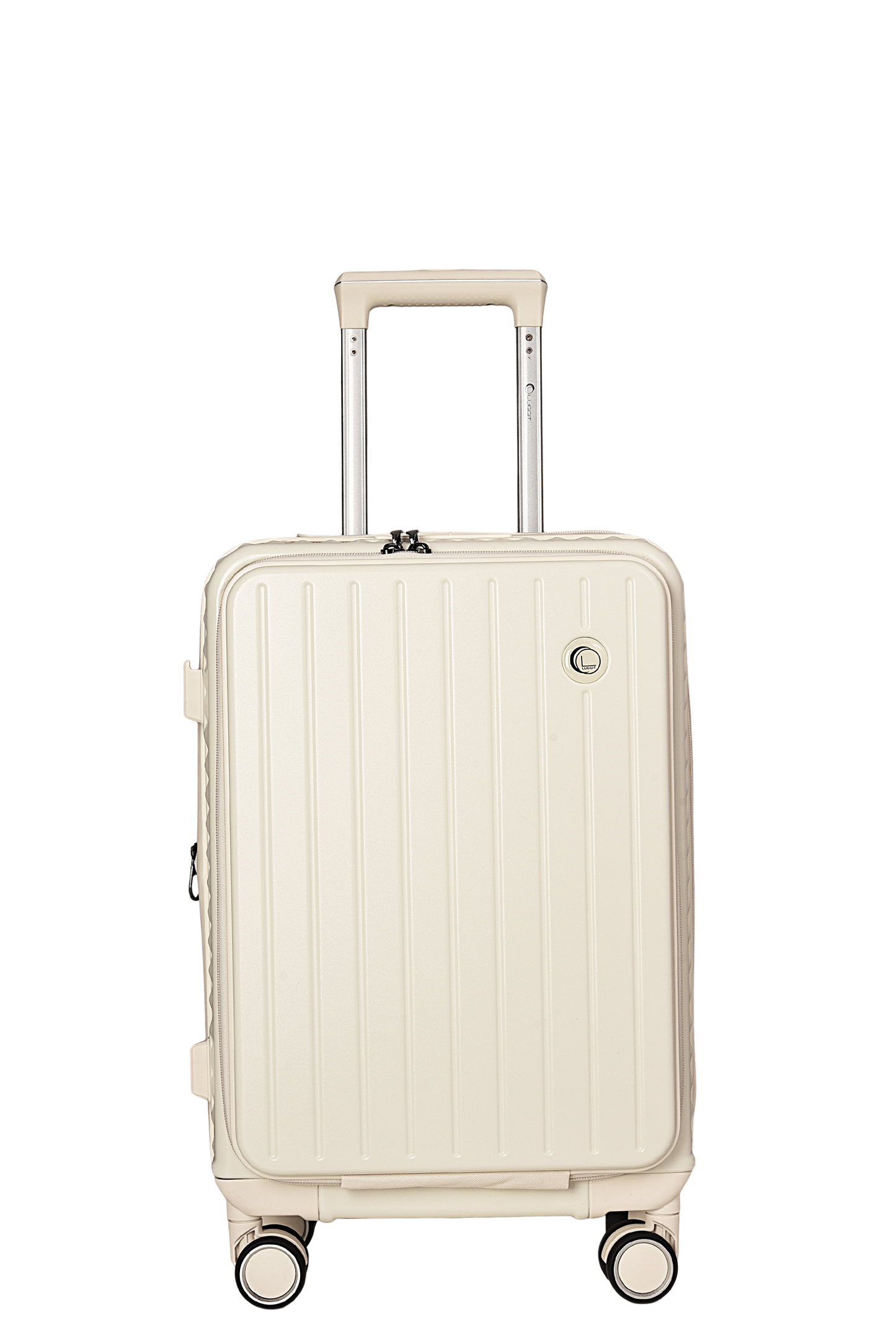LUGGIT SFO 2.0 Premium Trolley Bag ,SmartView Wide Opening Design,TSA Lock, Polycarbonate Hard Shell, Cream White (Copy)