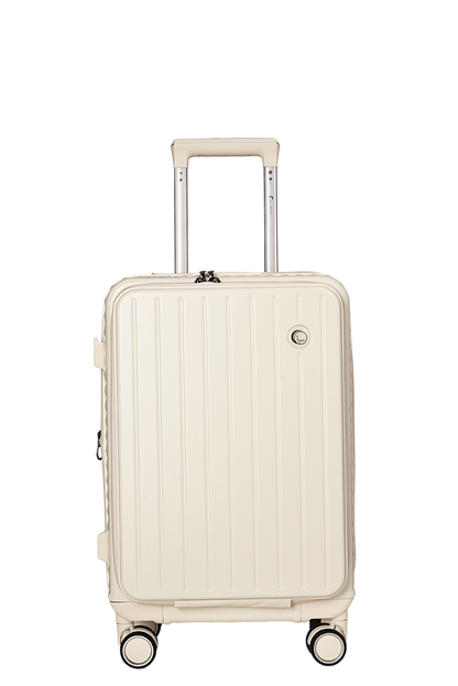 LUGGIT SFO 2.0 Premium Trolley Bag ,SmartView Wide Opening Design,TSA Lock, Polycarbonate Hard Shell, Cream White (Copy)