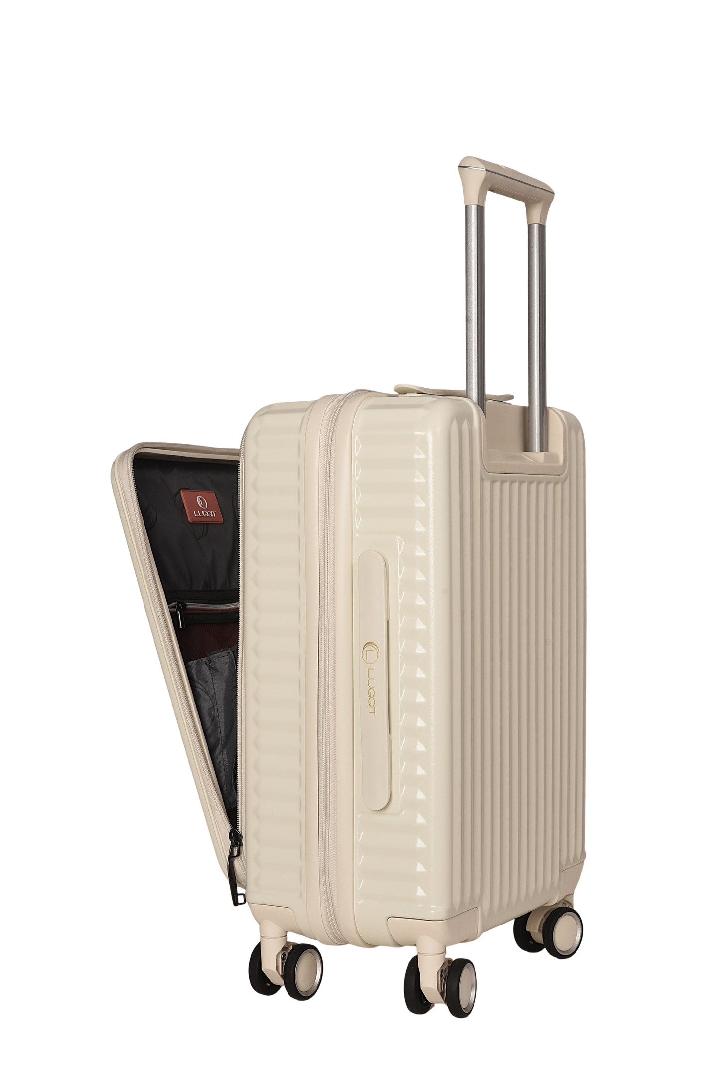 LUGGIT SFO 2.0 Premium Trolley Bag ,SmartView Wide Opening Design,TSA Lock, Polycarbonate Hard Shell, Cream White (Copy)