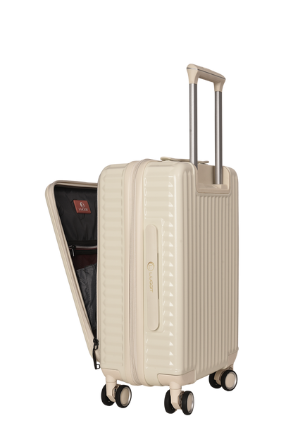 LUGGIT SFO 2.0 Premium Trolley Bag ,SmartView Wide Opening Design,TSA Lock, Polycarbonate Hard Shell, Cream White (Copy)