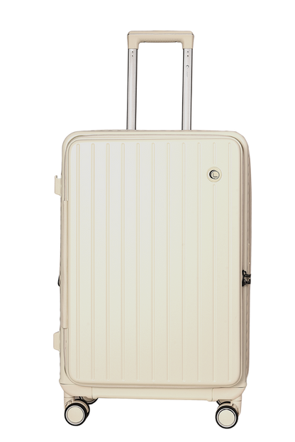 LUGGIT SFO 2.0 Premium Trolley Bag ,SmartView Wide Opening Design,TSA Lock, Polycarbonate Hard Shell, Cream White (Copy)