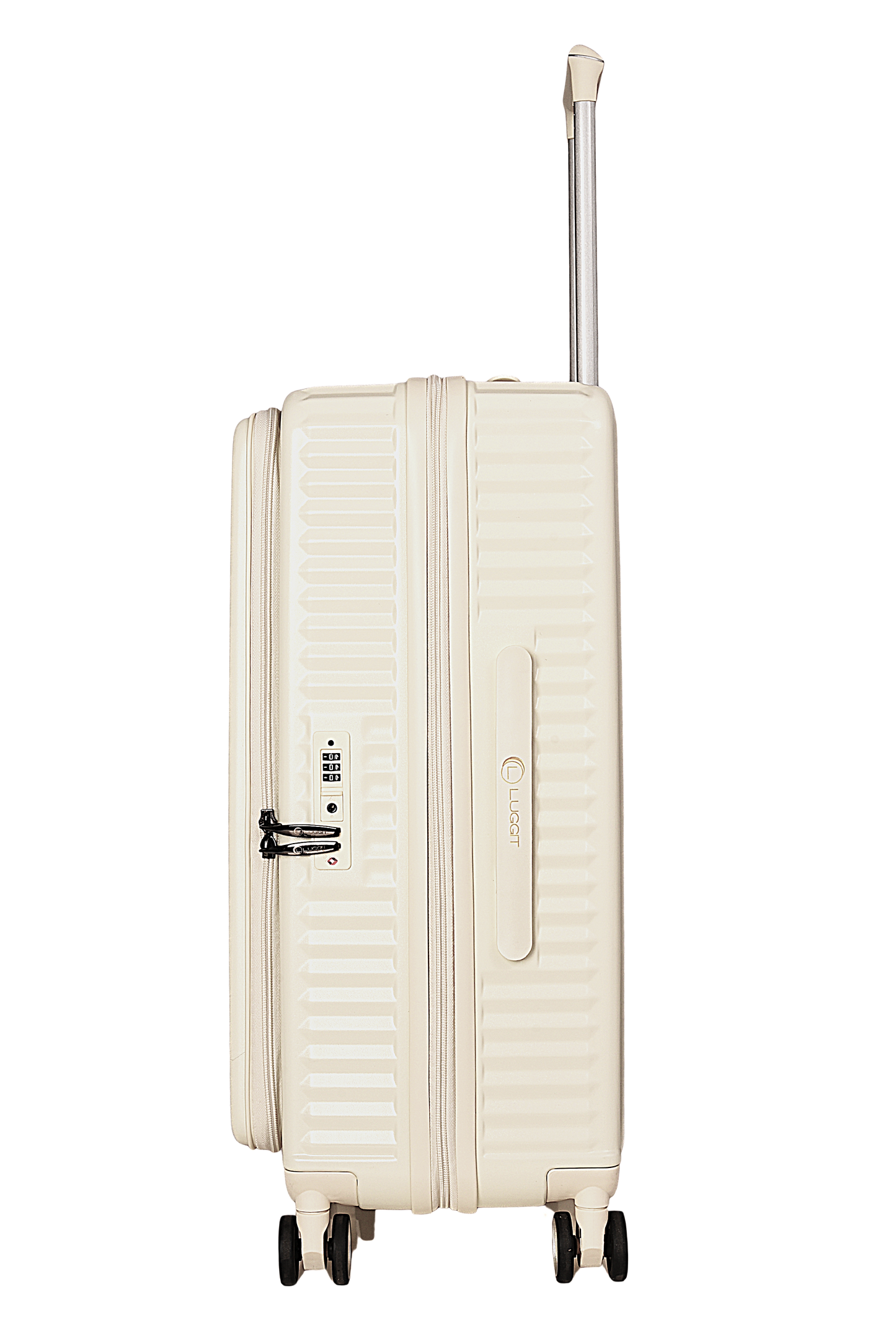 LUGGIT SFO 2.0 Premium Trolley Bag ,SmartView Wide Opening Design,TSA Lock, Polycarbonate Hard Shell, Cream White (Copy)
