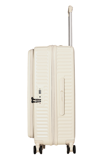 LUGGIT SFO 2.0 Premium Trolley Bag ,SmartView Wide Opening Design,TSA Lock, Polycarbonate Hard Shell, Cream White (Copy)