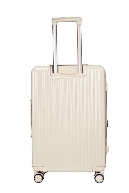 LUGGIT SFO 2.0 Premium Trolley Bag ,SmartView Wide Opening Design,TSA Lock, Polycarbonate Hard Shell, Cream White (Copy)