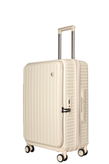 LUGGIT SFO 2.0 Premium Trolley Bag ,SmartView Wide Opening Design,TSA Lock, Polycarbonate Hard Shell, Cream White (Copy)