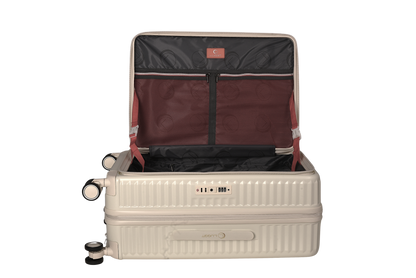 LUGGIT SFO 2.0 Premium Trolley Bag ,SmartView Wide Opening Design,TSA Lock, Polycarbonate Hard Shell, Cream White (Copy)