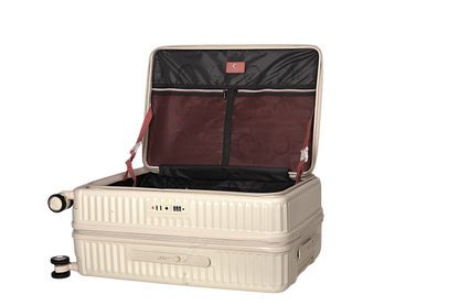 LUGGIT SFO 2.0 Premium Trolley Bag ,SmartView Wide Opening Design,TSA Lock, Polycarbonate Hard Shell, Cream White (Copy)